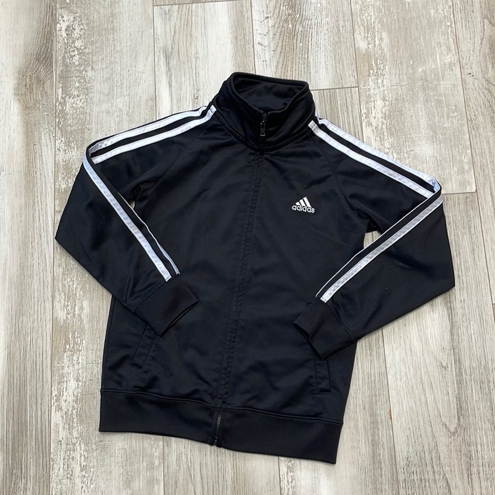 Adidas Boys Black Full Zipp Jacket Black Size: 7